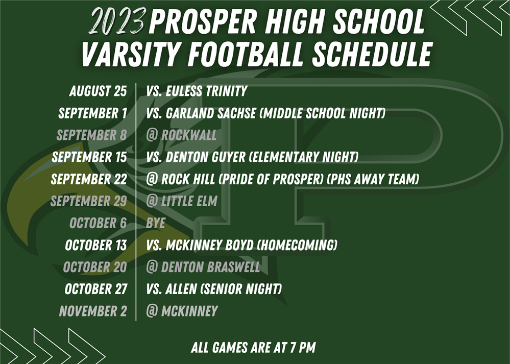 202-24 Varsity Football Schedule